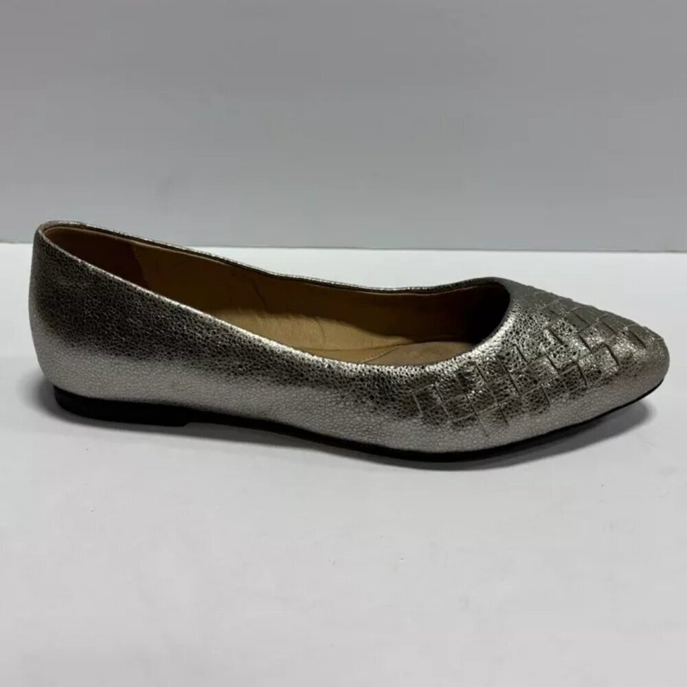 Trotters Women’s Estee Woven Ballets Flats Silver, Size 6 M
